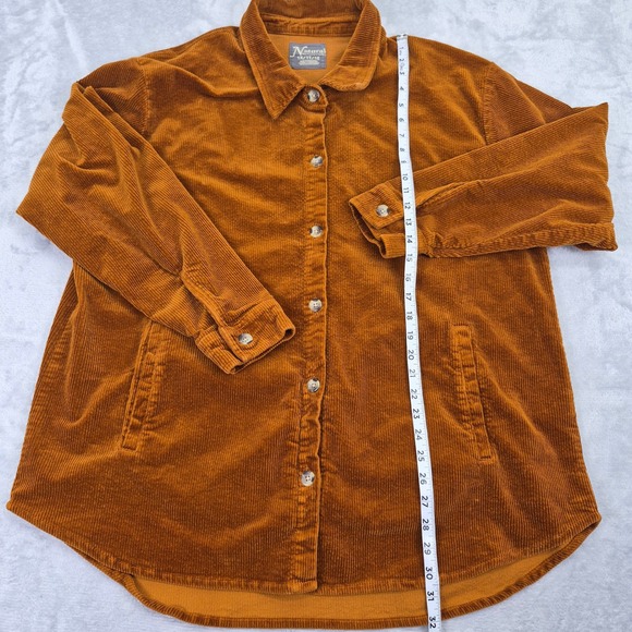 Corduroy Shirt Jacket Rust Orange Women's 1X Plus Barn Chore Gorpcore Country - Picture 6 of 11